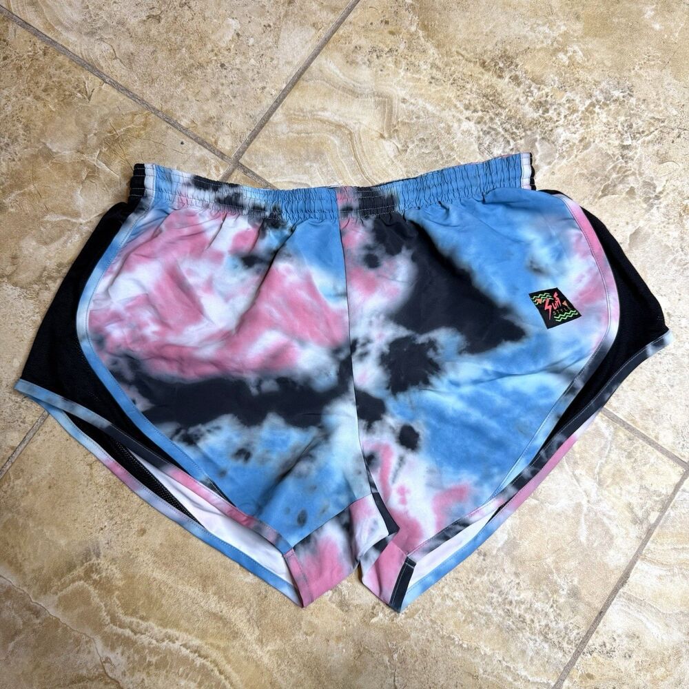 Surf Style Tie Dye Running Shorts Women’s Large Retro Beach Athletic